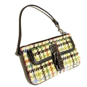 Coach tweed wristlet